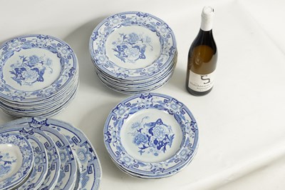 Lot 39 - A 19TH CENTURY BLUE AND WHITE MASON'S IRONSTONE BLUE AND WHITE DINNER SERVICE