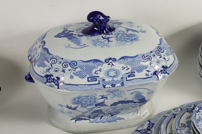 Lot 39 - A 19TH CENTURY BLUE AND WHITE MASON'S IRONSTONE BLUE AND WHITE DINNER SERVICE