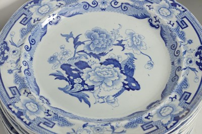 Lot 39 - A 19TH CENTURY BLUE AND WHITE MASON'S IRONSTONE BLUE AND WHITE DINNER SERVICE
