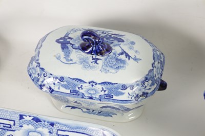 Lot 39 - A 19TH CENTURY BLUE AND WHITE MASON'S IRONSTONE BLUE AND WHITE DINNER SERVICE