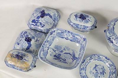 Lot 39 - A 19TH CENTURY BLUE AND WHITE MASON'S IRONSTONE BLUE AND WHITE DINNER SERVICE