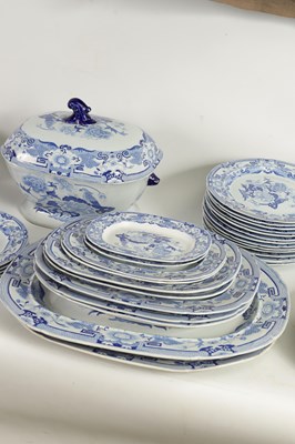 Lot 39 - A 19TH CENTURY BLUE AND WHITE MASON'S IRONSTONE BLUE AND WHITE DINNER SERVICE