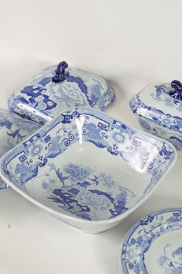 Lot 39 - A 19TH CENTURY BLUE AND WHITE MASON'S IRONSTONE BLUE AND WHITE DINNER SERVICE