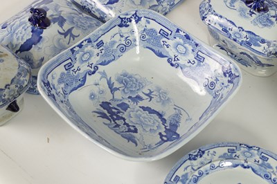 Lot 39 - A 19TH CENTURY BLUE AND WHITE MASON'S IRONSTONE BLUE AND WHITE DINNER SERVICE