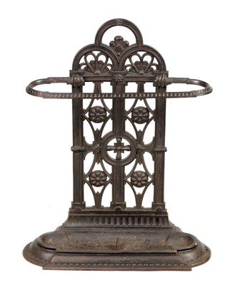 Lot 502 - A LATE 19TH CENTURY CAST IRON COALBROOKDALE STYLE STICKSTAND