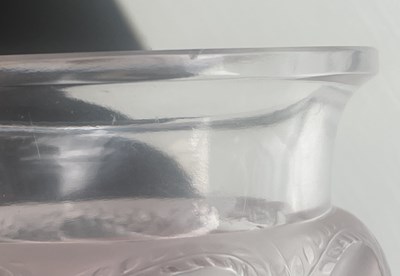 Lot 28 - A PAIR OF LALIQUE FROSTED AND CLEAR GLASS “ERMENONVILLE” VASES