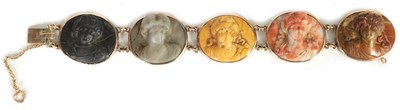 Lot 280 - A 19TH CENTURY GRAND TOUR SPECIMEN MARBLE AND 9CT GOLD BRACELET