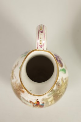 Lot 94 - AN 18TH CENTURY VEUVE PERRIN, FRANCE PORCELAIN BALUSTER CREAM JUG
