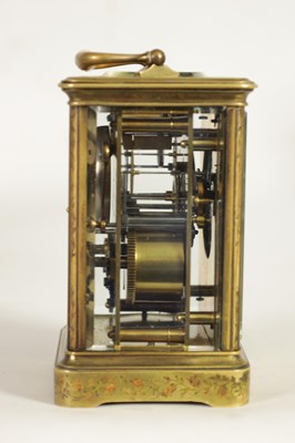 Lot 717 - JAPY FRERES. A LATE 19TH CENTURY FRENCH ENGRAVED STRIKING CARRIAGE CLOCK