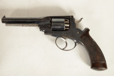 Lot 386 - A 19TH CENTURY CASED FIVE-SHOT 120 BORE REVOLVER BY DEAN AND SON, LONDON BRIDGE