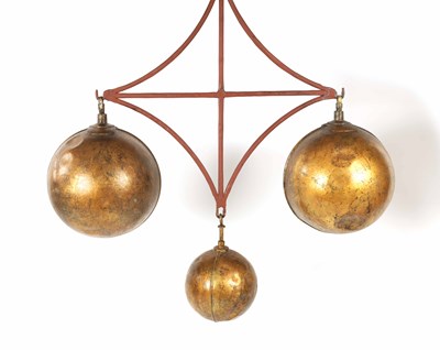 Lot 675 - A 19TH-CENTURY PRESSED METAL PAWNBROKER SHOP SIGN