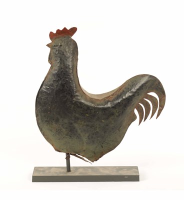 Lot 508 - A 19TH CENTURY TIN WORK COCKEREL WEATHER VANE