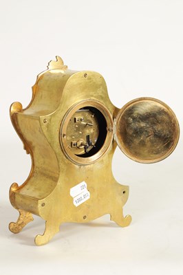 Lot 1657 - A LATE 19TH CENTURY BRASS AND CHAMPLEVE ENAMEL MANTEL CLOCK