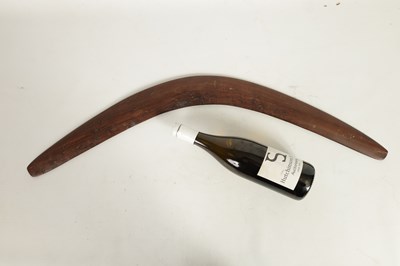 Lot 369 - AN UNUSUALLY LARGE 19TH CENTURY ABORIGINAL BOOMERANG