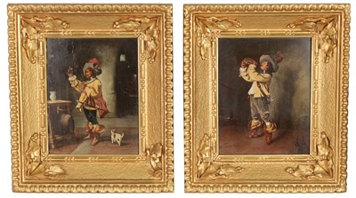 Lot 829 - A PAIR OF 19TH CENTURY CONTINENTAL OILS ON WOOD PANEL