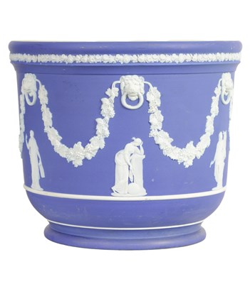 Lot 88 - A LARGE WEDGWOOD JASPERWARE  JARDINIERE