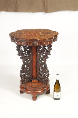 Lot 109 - A 19TH CENTURY CHINESE ROSEWOOD AND IVORY INLAID OCCASIONAL TABLE