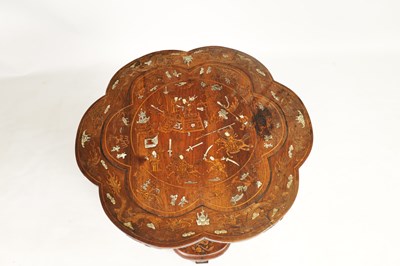 Lot 109 - A 19TH CENTURY CHINESE ROSEWOOD AND IVORY INLAID OCCASIONAL TABLE