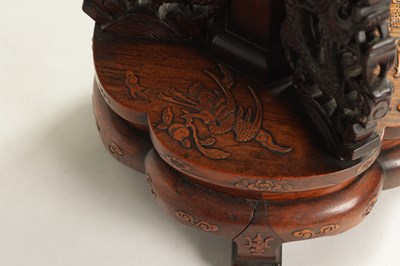 Lot 109 - A 19TH CENTURY CHINESE ROSEWOOD AND IVORY INLAID OCCASIONAL TABLE