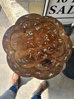 Lot 109 - A 19TH CENTURY CHINESE ROSEWOOD AND IVORY INLAID OCCASIONAL TABLE