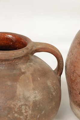 Lot 46 - TWO EARLY CONTINENTAL TERRACOTTA POTTERY JUGS