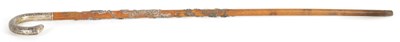 Lot 481 - A RUSSIAN SILVER NIELLO HANDLED WALKING CANE