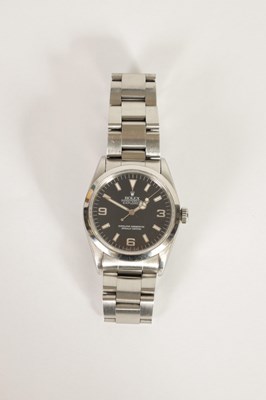 Lot 293 - A GENTLEMAN’S STEEL ROLEX EXPLORER 1 WRISTWATCH