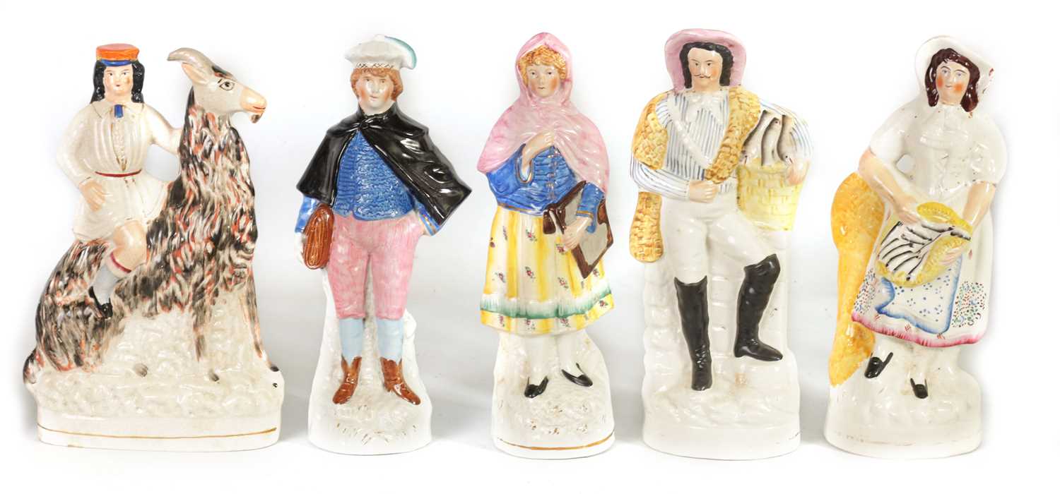 Lot 33 - A GROUP OF 19TH CENTURY STAFFORDSHIRE FIGURES