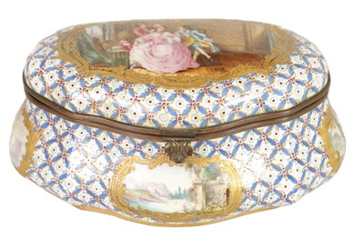 Lot 62 - A GOOD 19TH CENTURY SEVRES AND GILT METAL MOUNTED CASKET
