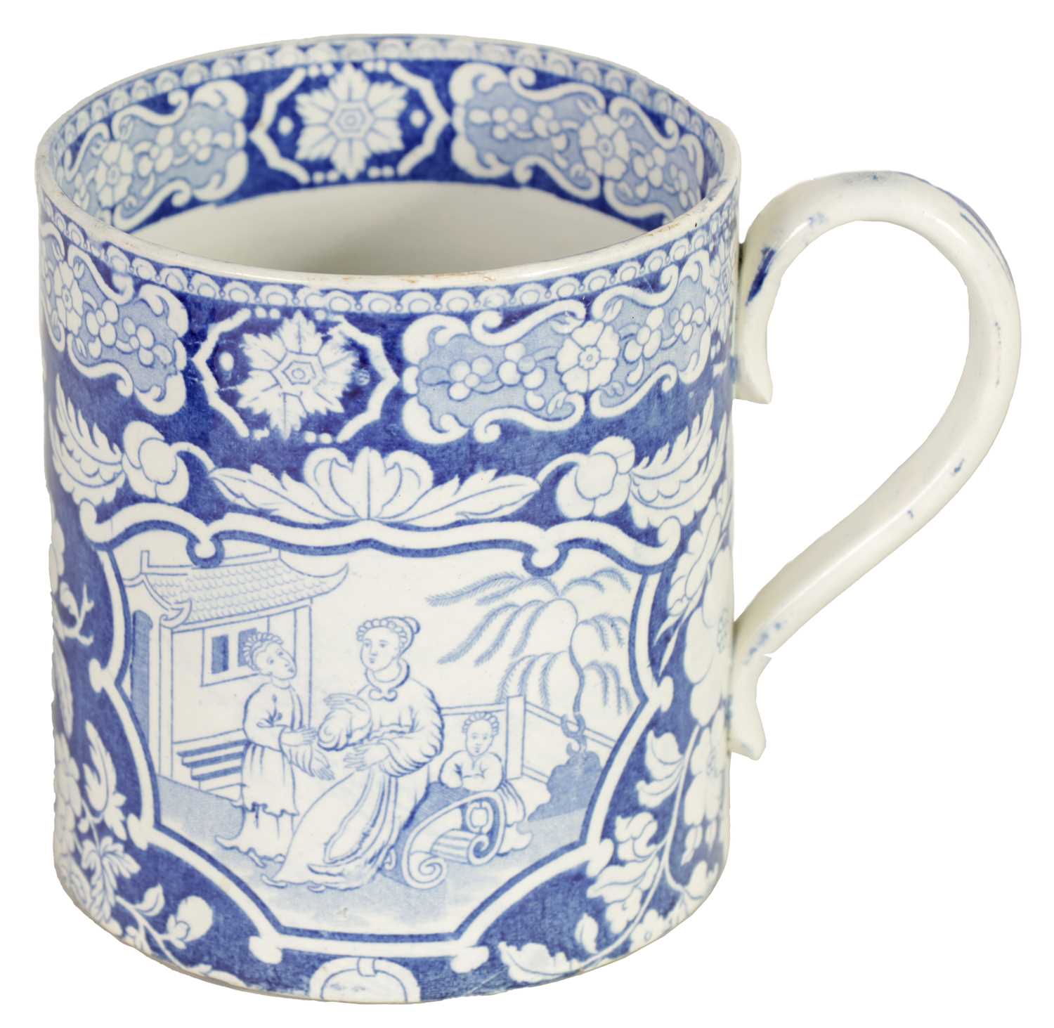 Lot 35 - A EARLY 19TH CENTURY ORIENTAL STYLE PEARL WEAR MUG - POSSIBLY SPODE