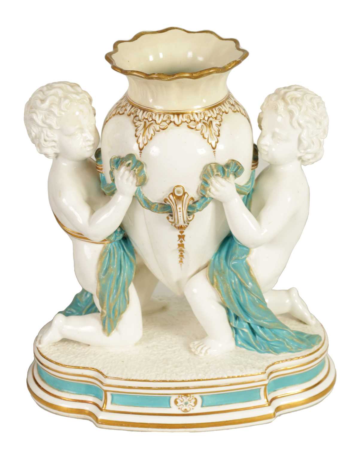 Lot 48 - A 19TH CENTURY MINTON TYPE PORCELAIN AMPHORA VASE