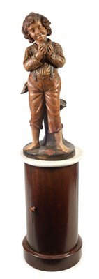 Lot 508 - AN EARLY 20TH CENTURY POLYCHROME ADVERTISING FIGURAL LAMP ON ASSOCIATED STAND