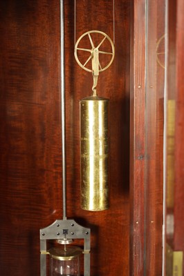 Lot 977 - BARRAUD, LONDON. A FINE REGENCY FIGURED MAHOGANY OBSERVATORY REGULATOR LONGCASE CLOCK
