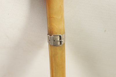 Lot 458 - A FINE LATE 19TH CENTURY ART NOUVEAU STYLE RHINOCEROS HORN SILVER MOUNTED WALKING CANE