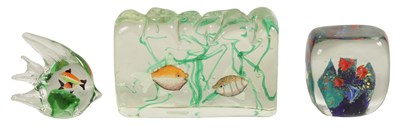 Lot 16 - THREE MURANO MOULDED GLASS AQUARIUMS