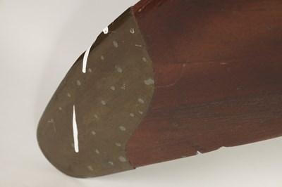 Lot 498 - A RARE MAHOGANY BRASS TIPPED FOUR BLADE PROPELLER FROM A 1915 WW1 FE8 AIRCRAFT