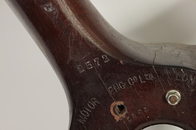 Lot 498 - A RARE MAHOGANY BRASS TIPPED FOUR BLADE PROPELLER FROM A 1915 WW1 FE8 AIRCRAFT