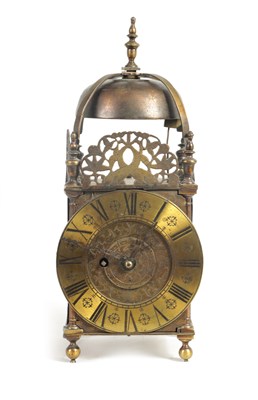 Lot 1522 - A 17TH CENTURY LANTERN CLOCK WITH LATER FUSEE MOVEMENT
