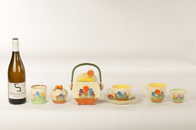Lot 45 - A COLLECTION OF CLARICE CLIFF “CROCUS” PATTERN POTTERY