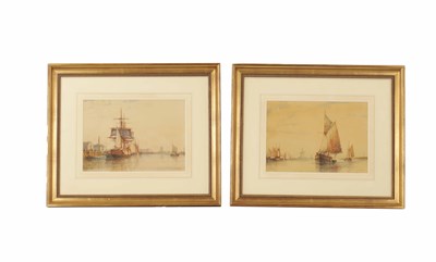 Lot 861 - FREDERICK JAMES ALDRIDGE (1850-1933) A PAIR OF EARLY 20TH CENTURY MARINE WATERCOLOURS