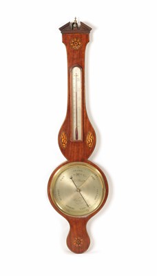 Lot 1031 - A LATE 18TH CENTURY 'SHERATON' SHELL INLAID WHEEL BAROMETER