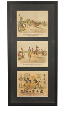 Lot 846 - A FRAMED SET OF THREE LATE 19TH CENTURY PRINTS BY CURRIER & IVES DEPICTING IMAGES OF AMERICAN SOCIAL HISTORY