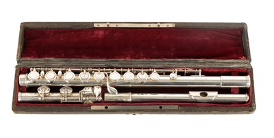 Lot 735 - E J ALBERT NO 87. AN ALL-SILVER FLUTE