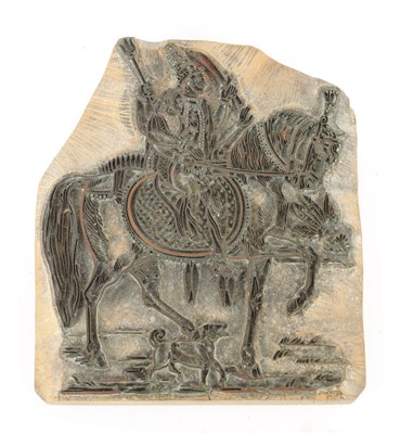 Lot 689 - A 19TH CENTURY HARDWOOD PRINTING BLOCK