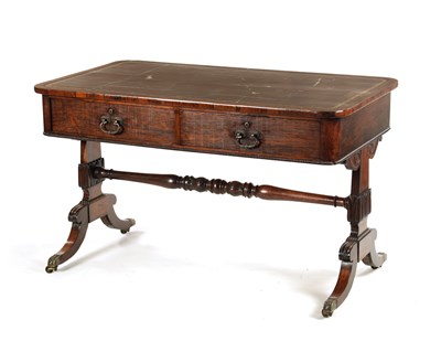 Lot 1296 - A LATE REGENCY ROSEWOOD LIBRARY TABLE