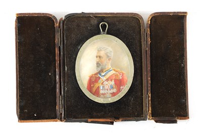 Lot 758 - AN EARLY VICTORIAN MINIATURE OIL ON IVORY BUST PORTRAIT