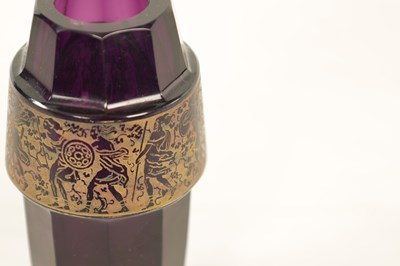 Lot 13 - AN EARLY 20TH-CENTURY PURPLE GLASS VIENNA SECESSIONIST VASE IN THE MOSER STYLE