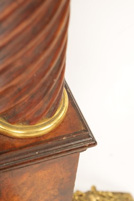 Lot 900 - A 17TH CENTURY DESIGN WALNUT AND GILT BRASS PILLAR BAROMETER