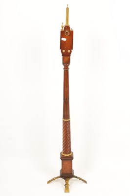 Lot 900 - A 17TH CENTURY DESIGN WALNUT AND GILT BRASS PILLAR BAROMETER