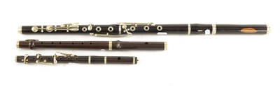 Lot 743 - A COLLECTION OF THREE WOODEN FLUTES